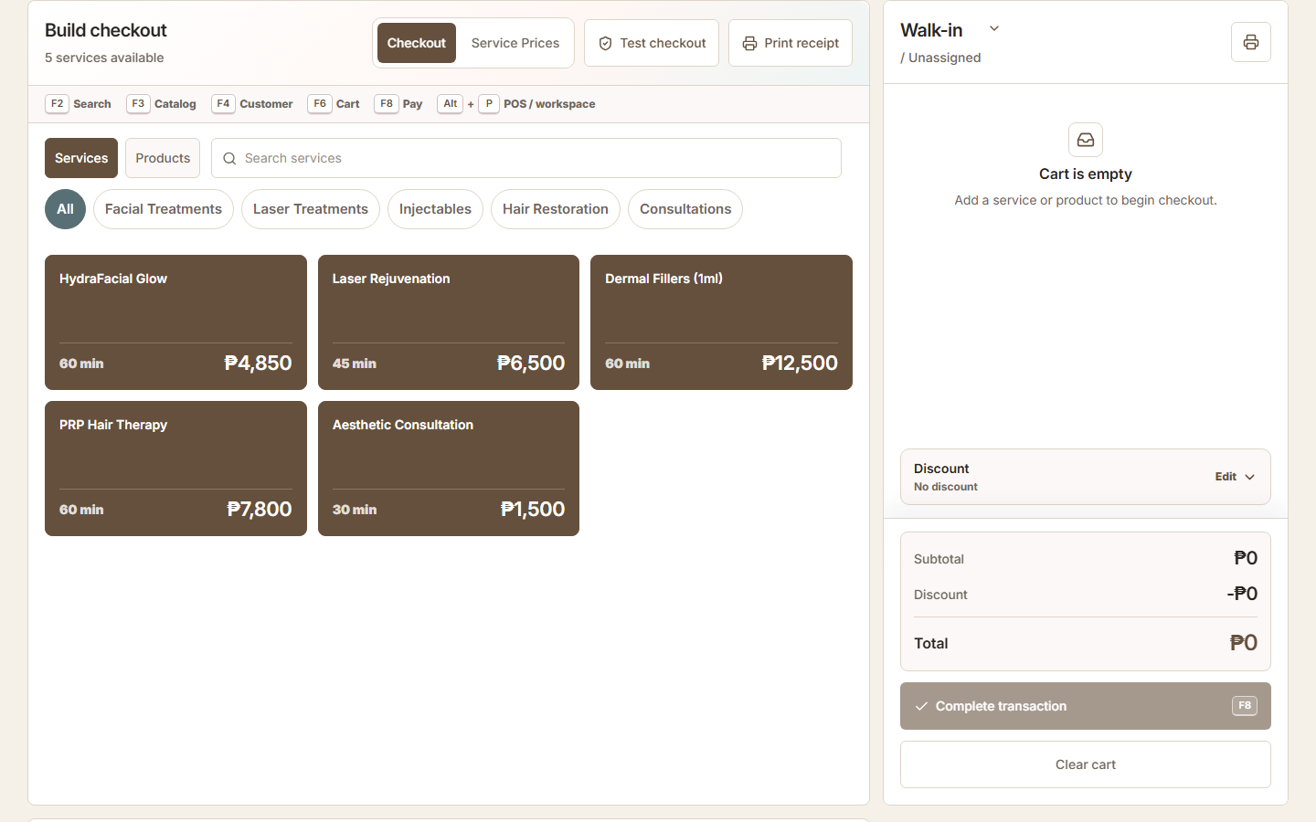 ZenshoTech POS with demonstration retail products and services